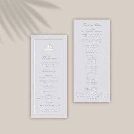 Faux Embossed Coastal Boat Formal Weding Program