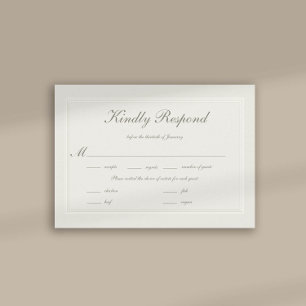 Faux Embossed Formal Elegante RSVP