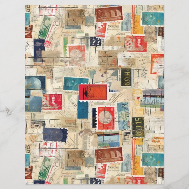 Faux Fantasy Postage Stamp Collage 3 (Verso)