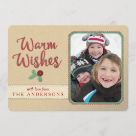 Faux Faux Faux Felt/Embroiderado Cartão de Natal