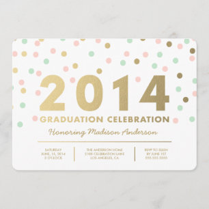 Faux Foil Confetti Convite para graduação