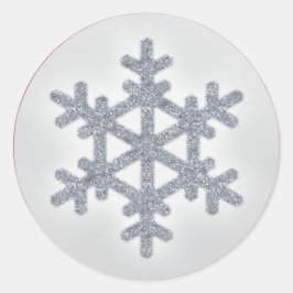 FAUX Glitter Floco de neve prateado com adesivo ve