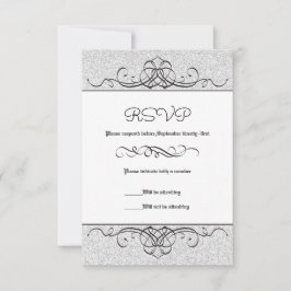 Faux Glitter Formal Vintage Flourish - Placa RSVP