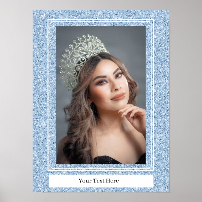 Faux Glitter Personal Portrait Poster (Frente)