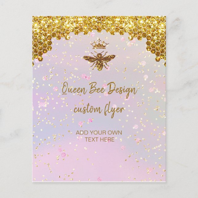faux glitter Queen Bee flyer (Frente)