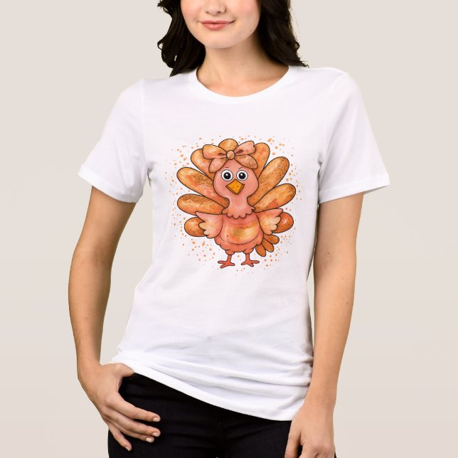 Faux Glitter Turkey Preppy Graças Gobble (Frente)