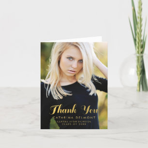 Faux Gold Foil Cartões de agradecimentos de Foto