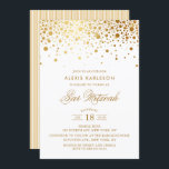 Faux Gold Foil Confetti Bar Mitzvah Convite<br><div class="desc">O Bar moderno e elegante Mitzvah convite com pontos de confete de ouro falso rosa. Itens correspondentes estão disponíveis.</div>