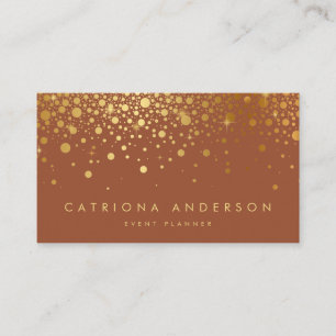 Faux Gold Foil Confetti Cartão de visita   Terraco