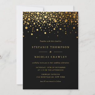 Faux Gold Foil Confetti Convite para Casamento Ele