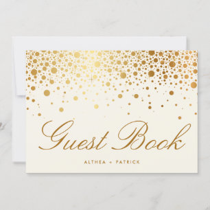 Faux Gold Foil Confetti Pontos Livro de Convidad