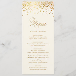 Faux Gold Foil Confetti Pontos Menu Ivory Vintag
