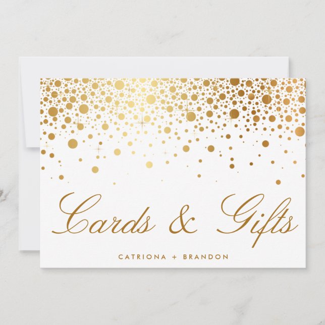 Faux Gold Foil Confetti - Sinal Elegante Cards & G (Frente)