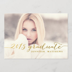 Faux Gold Foil   Convite de Formatura de 2015