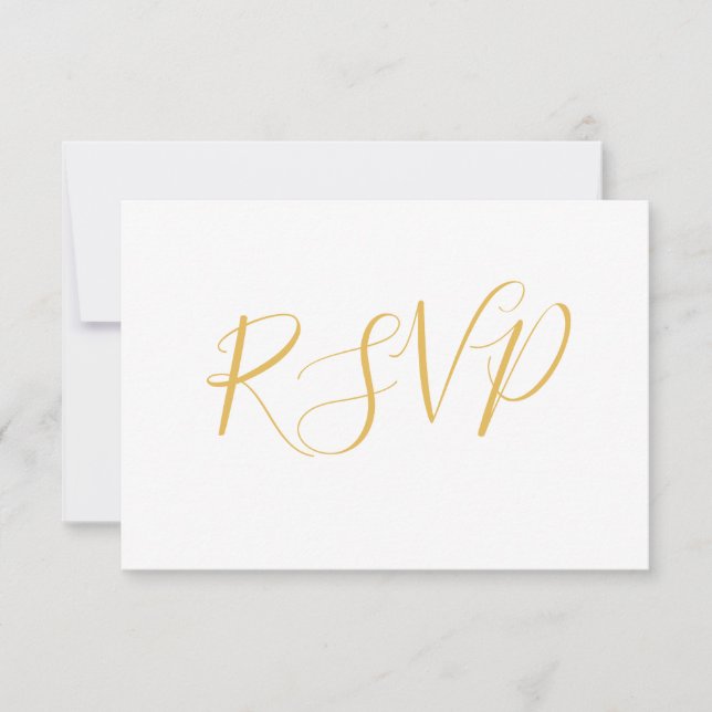 Faux Gold Foil Elegante | Cartão-postal RSVP de Ca (Frente)