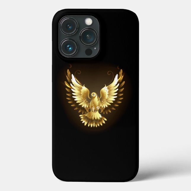 Faux Gold Foil Peace Dove em Preto (Verso)