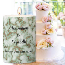 Faux Green Dourado Marble - Casamento Elegante