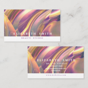 Faux Holographic Chameleon Neon Cartão de visita