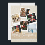 Faux Kraf Instant Multi Photo Merry Christmas Card<br><div class="desc">Mande um pouco de alegria de Natal com uma foto favorita e seu Cartão de Natal Feliz de Foto Instantâneo Faux Kraft.</div>