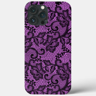 Faux Lace Rosa E Preto