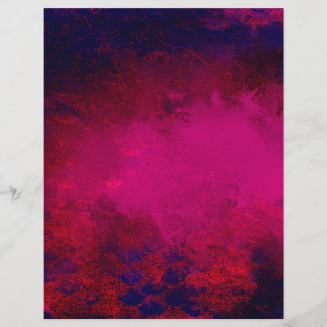 Faux Magenta e Indigo Foil Scrapbook Paper (Frente)