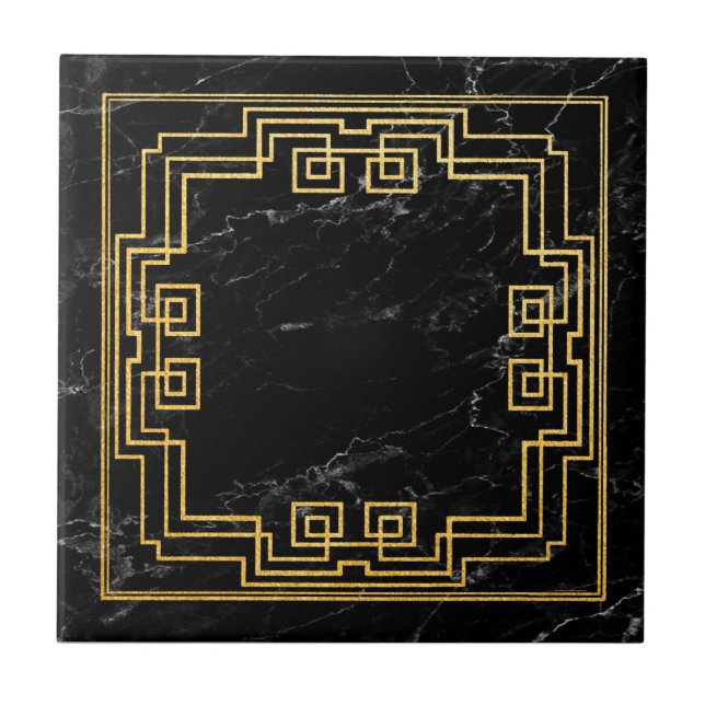 Faux Marble Art Deco Style Cerâmica (Frente)