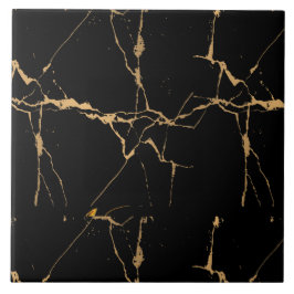 Faux Marble Black Dourado