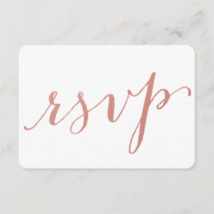 Faux Rosa Gold Foil Glamor Cartão RSVP de Casame