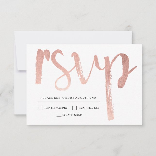 Faux Rosa Gold Foil RSVP (Frente)