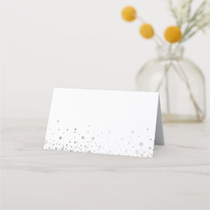 Faux Silver Foil Confetti Pontos   Cartão de resid