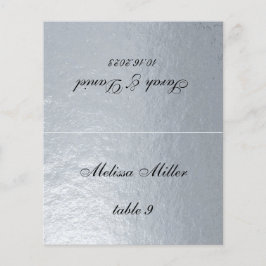 Faux Silver Place Card Nome do convidado impresso
