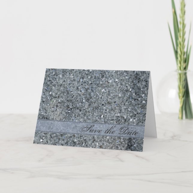 Faux Sparkle Wedding Salvar o Anúncio de Data (Frente)