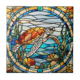 Faux StainGlass Sea Turtle
