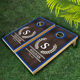 Faux Walnut Woodgrain Monograma Personalizado