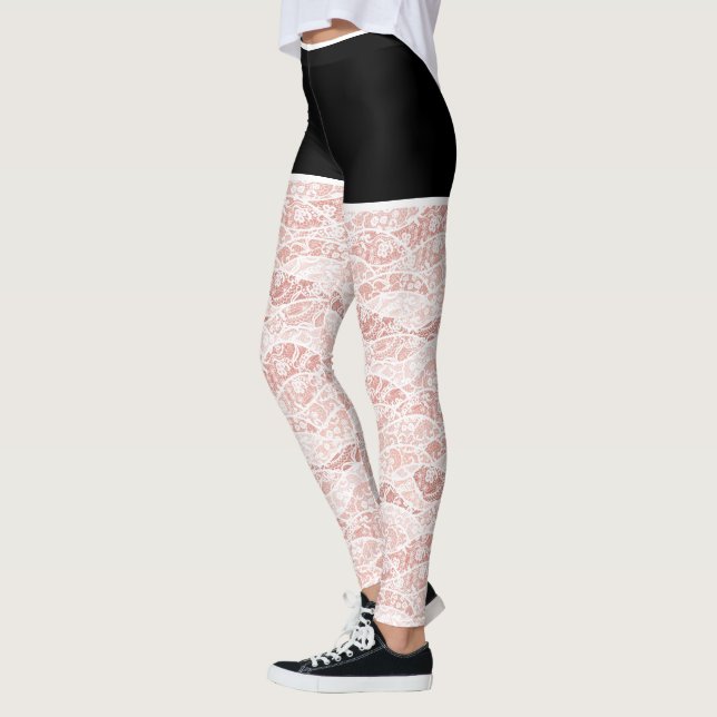 Faux White Lace Fishnet Leggings Funny (Esquerda)