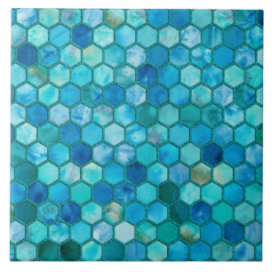 Favo de mel luxuoso do azul do Aqua do brilho da