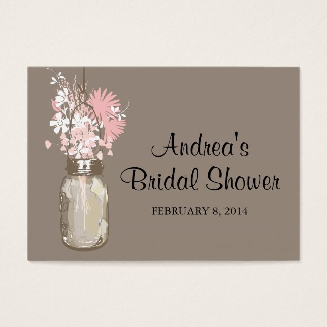Favor Card Mason Jar Wildflower (Frente)