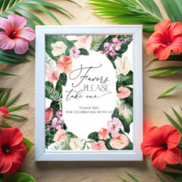 Favor De Aquarela Tropical Pegue Um Poster