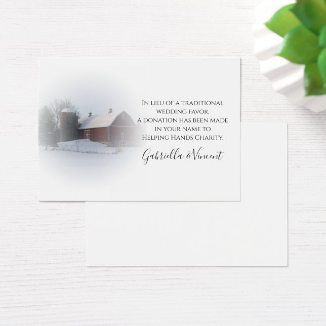 Favor de Caridade do Casamento no inverno Barn cob (Mesa)