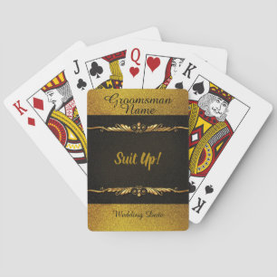Favor de Cartas de Baralho de Padrinho de Smoking