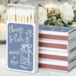 Favor de casamento azul poeirento desenhado à mão