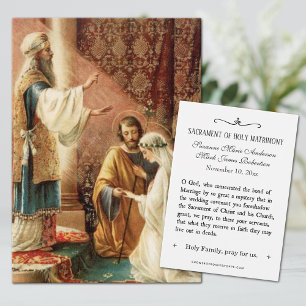 Favor de casamento católico cartão santo noivo