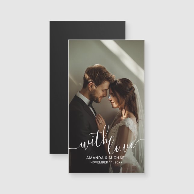 Favor de casamento com foto personalizada 'Com Amo (Frente/Verso)