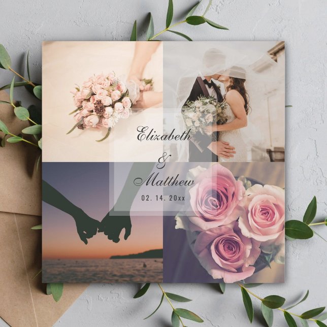 Favor de Casamento da Colagem de Fotos Elegante Br (Criador carregado)