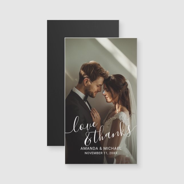 Favor de casamento personalizado com foto 'Amor &  (Frente/Verso)