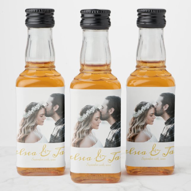 Favor de casamento personalizado com foto e caligr (Garrafas)