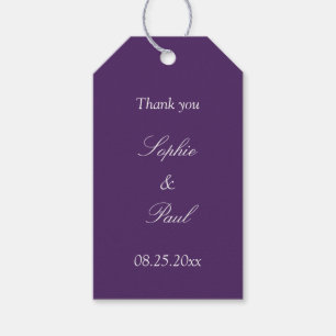 Favor De Casamento Roxo Escuro Obrigado Etiquetas 