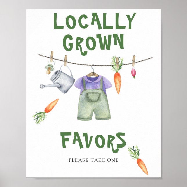 Favor de chá de bebê cultivado localmente Poster (Frente)