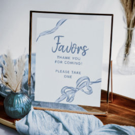 Favor de Chá de Bebê Menino com Arco Azul Desenhad