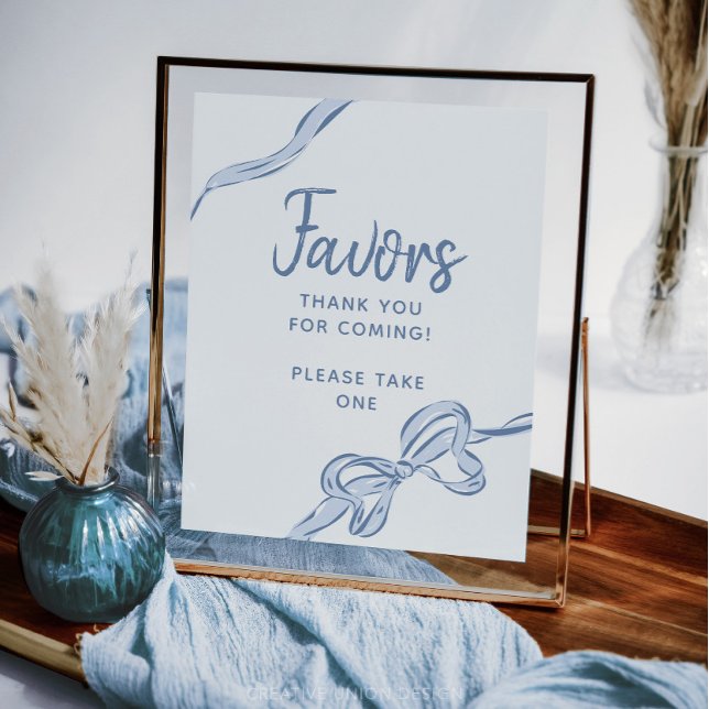 Favor de Chá de Bebê Menino com Arco Azul Desenhad (Criador carregado)